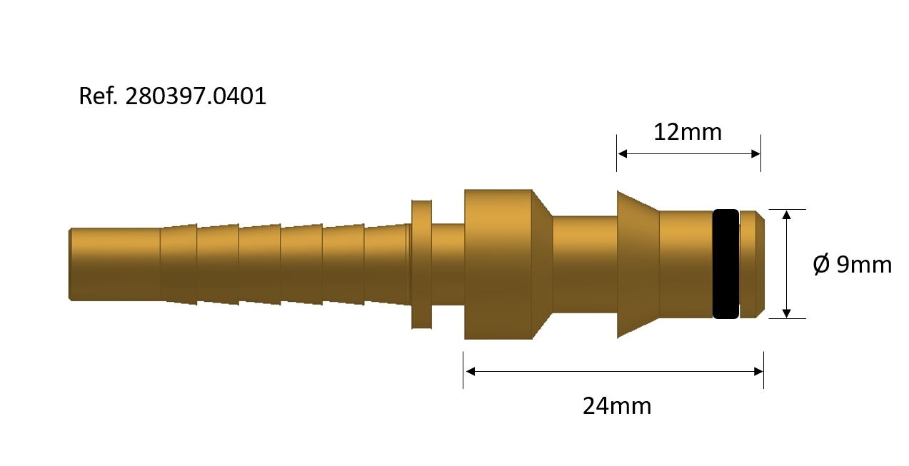 LIGADOR LATÃO 9MM - 12MM