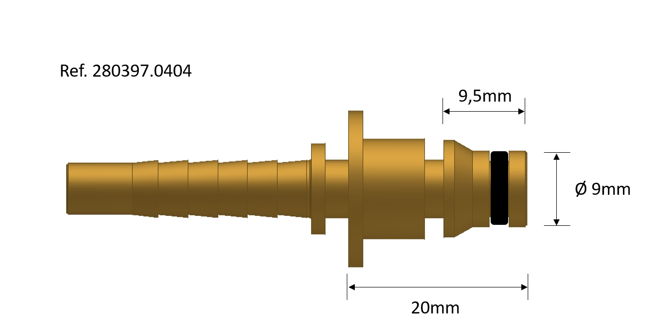 LIGADOR LATÃO 9MM - 9.5MM