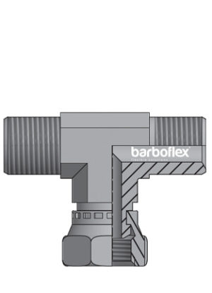 TÊ BSP MACHO-FÊMEA GIRATÓRIA-MACHO INOX AISI 316