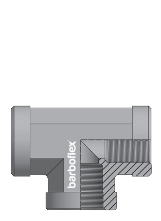 TÊ BSP FÊMEA - FÊMEA - FÊMEA FIXA INOX AISI 316
