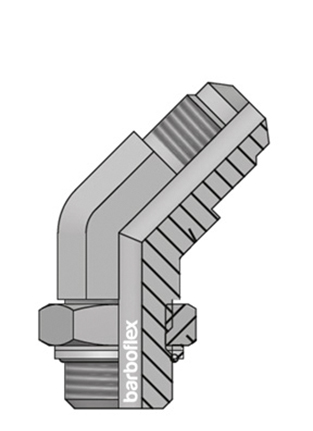 JOELHO 45º MACHO JIC - MACHO BSPP ORIENTÁVEL