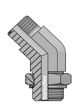 JOELHO 45º ORFS MACHO - MACHO JIC ORIENTÁVEL
