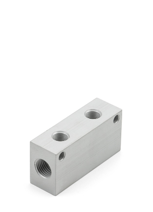 COLECTOR DUPLO EM “L" - BLOCO - 1/4”-1/8”