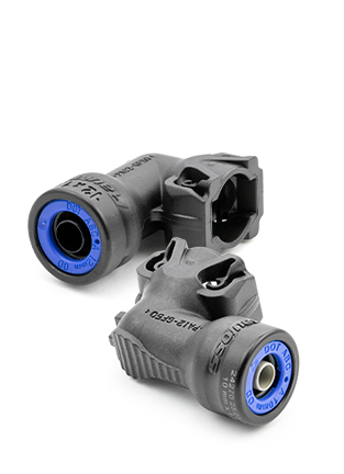 União Ar Travão Raufoss ABC 90º Tubo X PUSH-IN